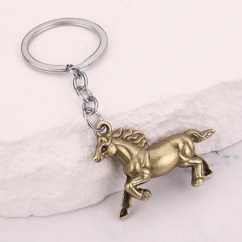 The Year Of The Horse Metal Keychain Personalized Creative Car Keyring Mascot Pony Pendant Backpack Hanging Gift