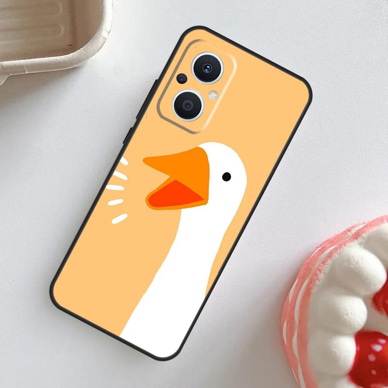 Cartoon Lustige Gans Hülle Für OPPO Reno 7 8 6 5 4 Lite 8T 4Z 5Z 11 F 10 Pro OPPO Find X6 X5 Pro X2 X3 Neo Abdeckung