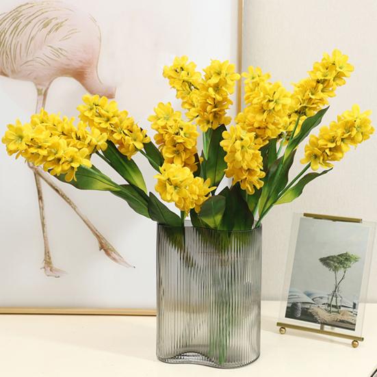 Flores de Jacinto Artificiais 19" Galho de Jacinto Falso Toque Real para Vaso Decoração de Casamento Casa Jardim Escritório