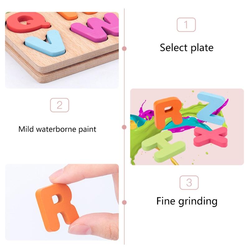 Wooden Puzzle Board Shape Matching Toy Alphabet/Number/Geometric Tangram Busy Board Jigsaw for Baby Kids Early Education