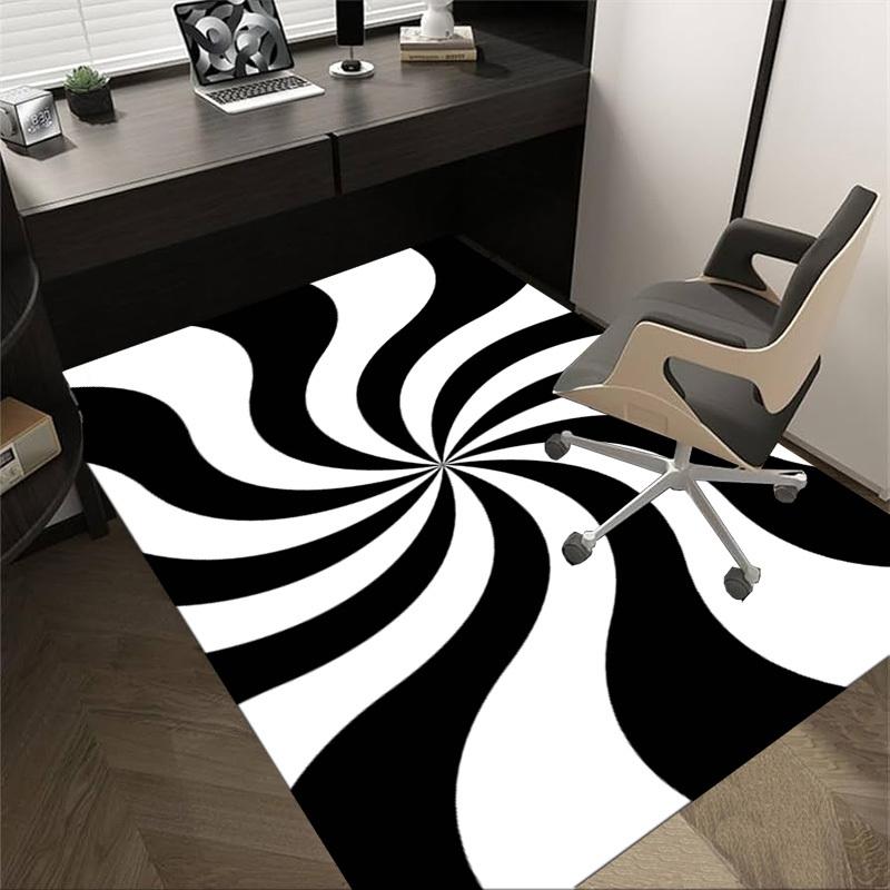 

1PC Black White Extra Large Non Slip Floor carpet, Office, family, bedroom, Studio Large Area Rug Indoor Rugs, , Vibrant Colors 60cm by 90cm
