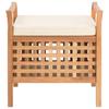 Vidaxl Bench With Storage, 49X48X49 Cm, Solid Walnut Wood