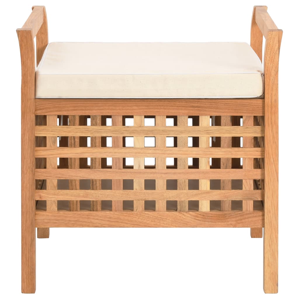 Vidaxl Bench With Storage, 49X48X49 Cm, Solid Walnut Wood