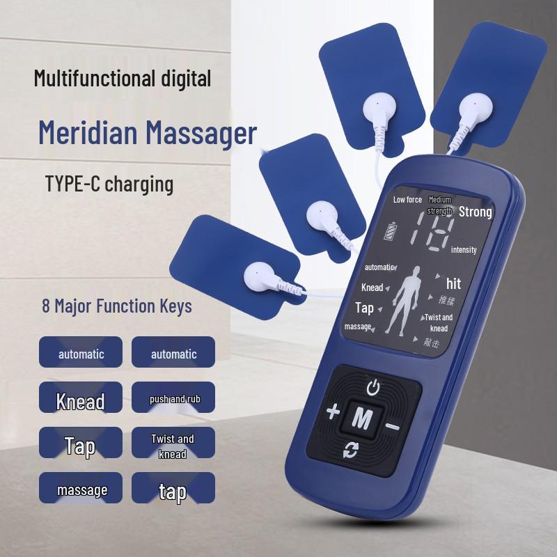 Rechargeable Multi-functional Meridian Pulse Massager with Chinese & English Settings