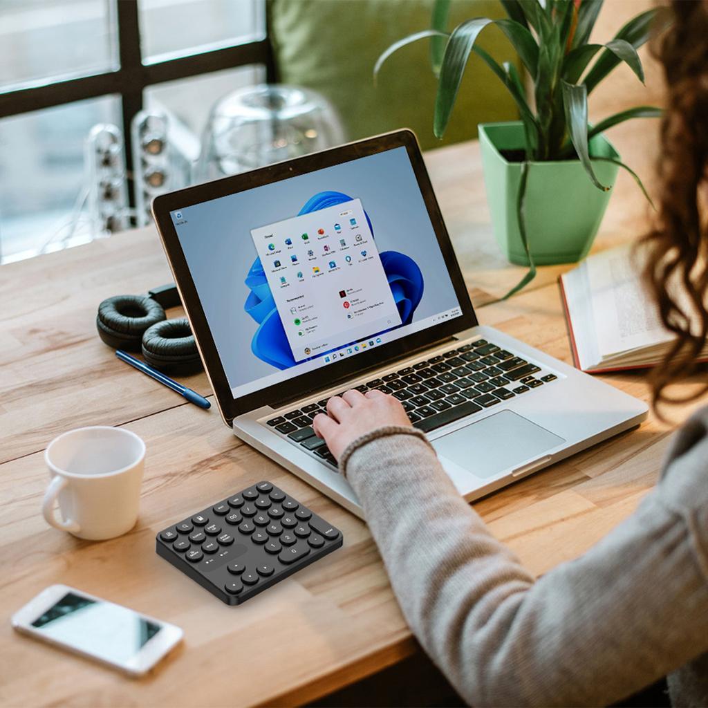 2,4G Drahtlose Ziffernblock 35 Tasten Kompakte Nummer Pad Kompatibel mit WinMacOS Kleine Tastatur