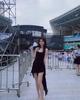 Elegant Black Spaghetti Strap Summer Mini Dress with Ruffle Skirt