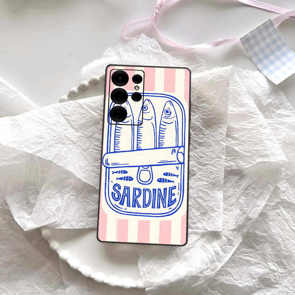 Sardines Phone Case For Samsung S 24 Fe 25 Ultra Plus 20 Lite 21 30 22 23 24 22 Ultra 5G Fundas