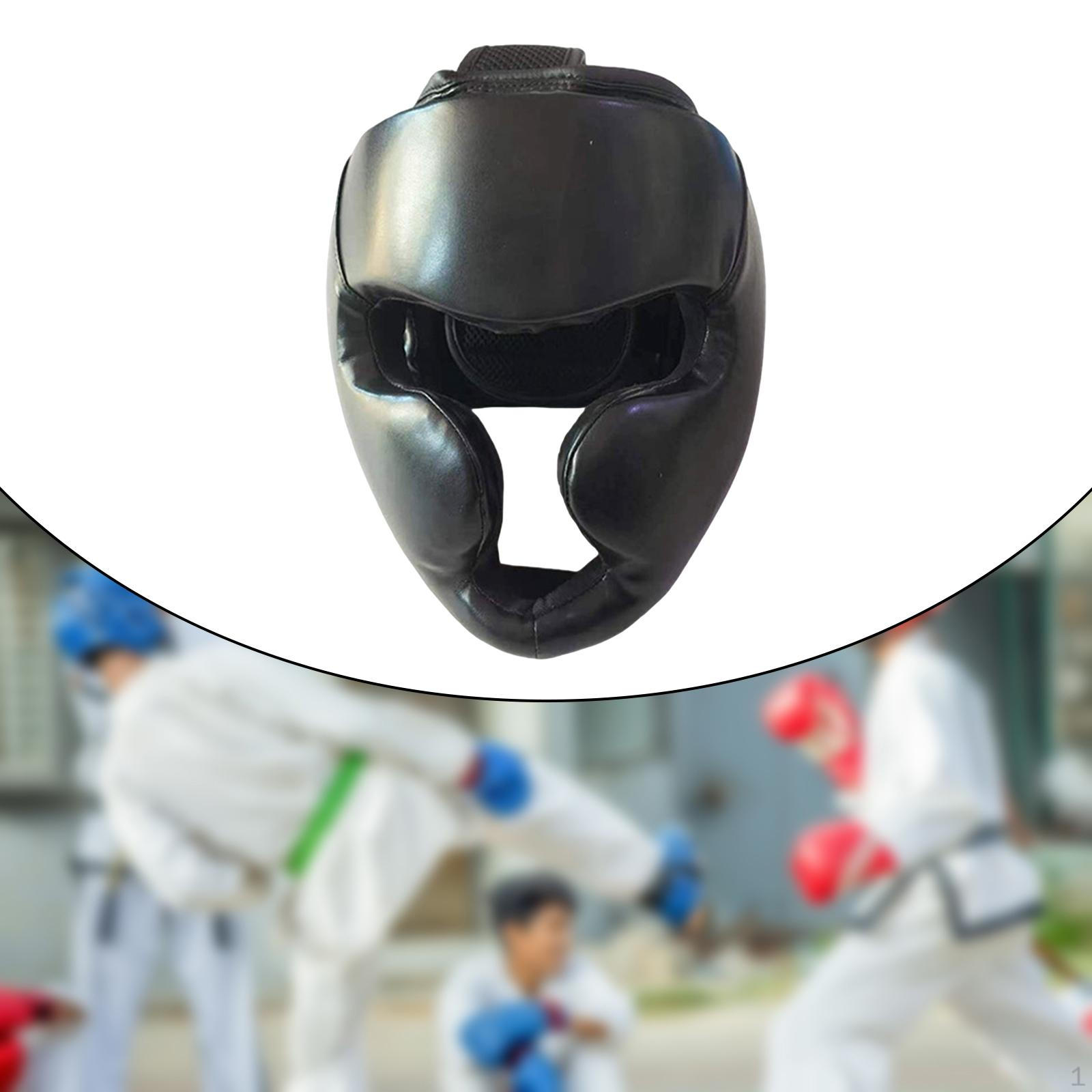 

Boxing Headgear Face Cover Adjustable Full Coverage Forehead and Ear Protection L