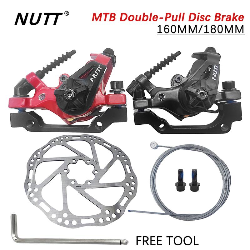 NUTT MTB Mountain Bicycle Discs Brake Red Color Brakes Line Caliper 160MM Disk 180MM Rotor For BMX Scooter Front Rear Bike Parts