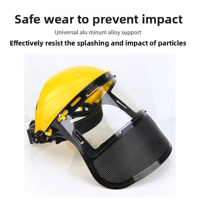 Garden Grass Trimmer Weed Wacker Safety Helmet Hat With Full Face Mesh Mask For Logging Brush Cutter Forestry Protection