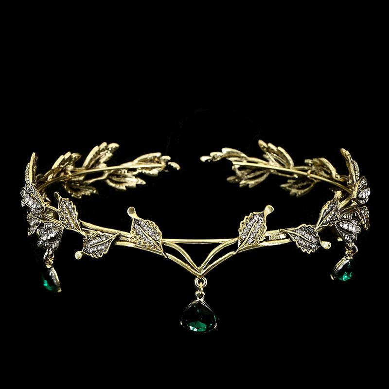 Brautschmuck Retro Krone Prinzessin Tiara Strass Haarschmuck Stirnschmuck Augenbraue Anhänger Geburtstagskrone