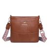 Stitching Women's Bag PU Shoulder Bag Bucket Bag