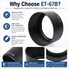 ET-67B Lens Hood Shade for Canon EF-S 60mm f/2.8 Marco USM Lens (Black)
