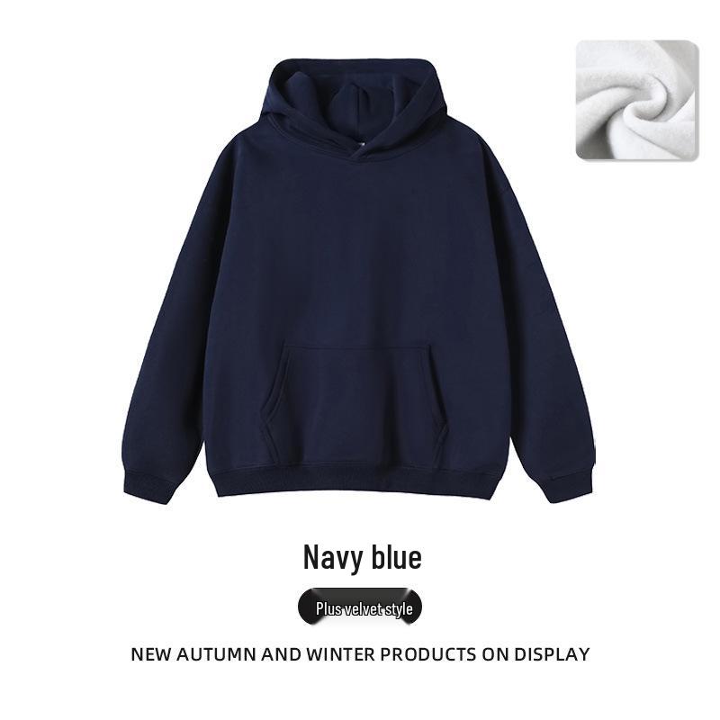 2025 Versatile Solid Color Loose Hooded Sweatshirt for Women - Korean Style Fleece Long Sleeve Jacket (Spring/Autumn)
