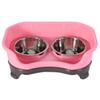 Pet Stainless Steel Anti-Drop Double Bowl Higher Splash Proof Baffle Anti-Sliding Dog Dishes For Pet Dog Cat Feed
