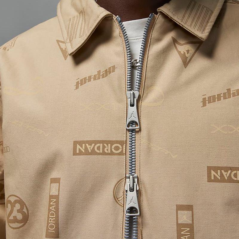 Jordan Printed Woven Sports Jacket Men Outerwear Desert-Yellow DV7564-254
