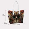 Vintage Skull Pattern Tote Bag for Daily Shopping Portable Large Capacity Shoulder Bag for Outings Unique Fashionable Carryall Purse