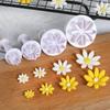 4PCS Push-type Cookie Cutter Spring Mold Cookie Mold Biscuit Daisy Flower Mold DIY Pastry Cake Molds Fondant Stamp Cake Tools