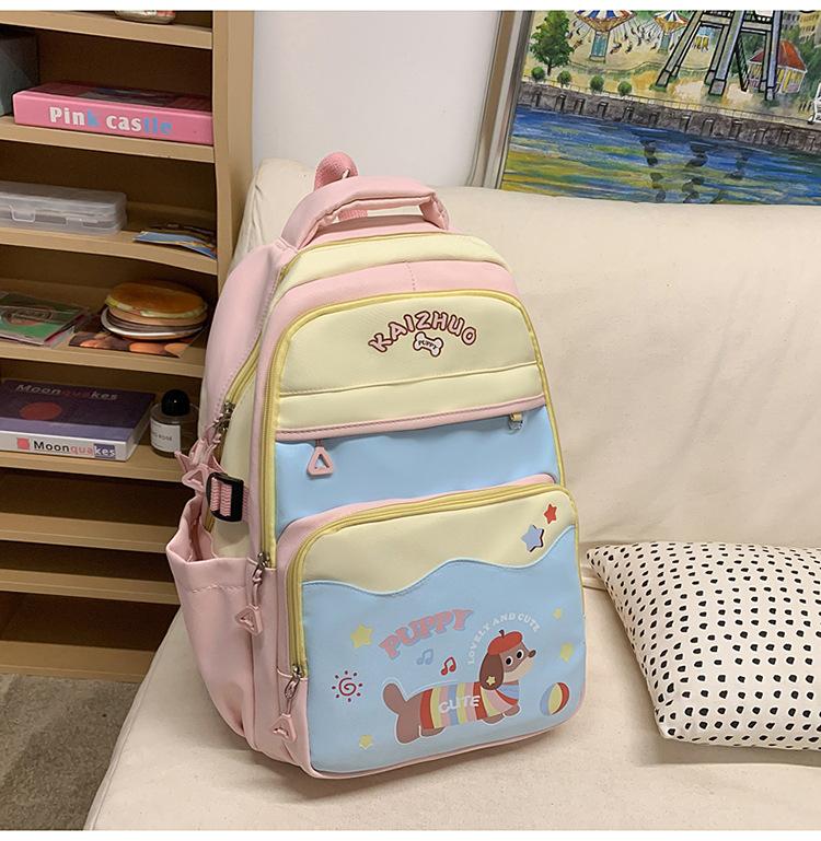 School bag new versatile high-value backpack for junior and high school students large-capacity load-reducing school bag Korean version ins cute
