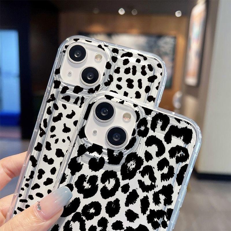 Applicable to Apple 14 mobile phone case personalized iPhone13promax protective case 12 new leopard print European and American ins style