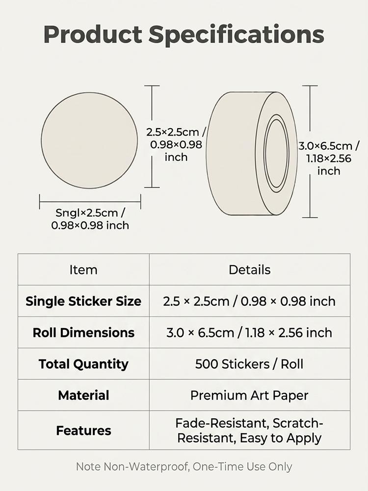 1Roll(500pcs) 1'' Round Cartoon Reward Pandas Stickers for Kids Teacher Reward School Supplies Animal Incentive Home Decor