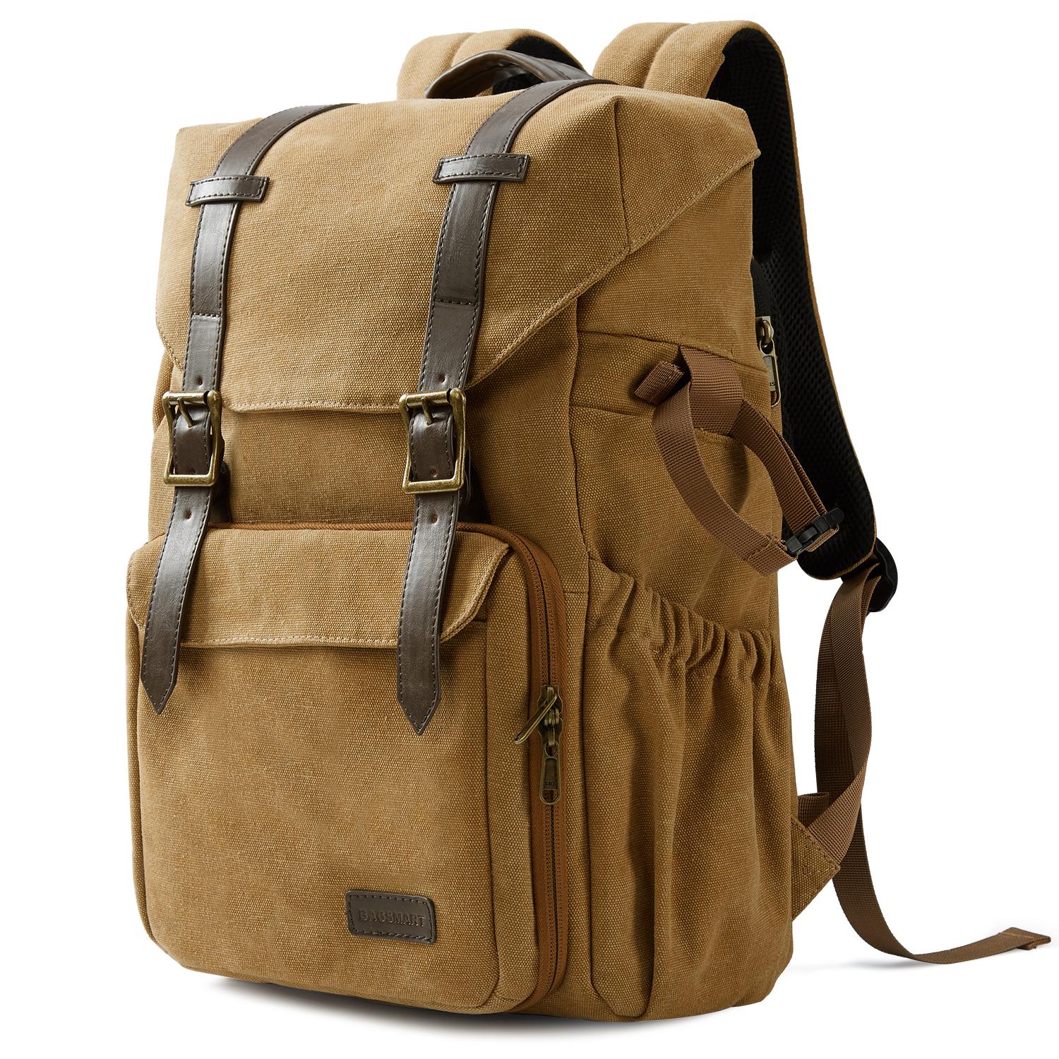 

Camera Backpack for Photographers DSLR SLR Camera Backpacks BAGSMART Waterproof Backpack Fit up to 15 Laptop with Tripod Holder коричневий