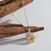 S925 Sterling Silver Inlaid With Natural Topaz Citrine Garnet Colored Treasure Necklace Women'S Simple Retro High-End Pendant