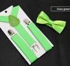 Kids Suspenders Bow Tie Set Boy Girl Retro Adjustable Suspenders Children Baby Braces Clip-on Trousers Wedding Ties Accessories