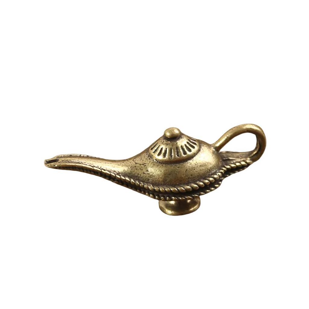 Brass Search Banner Magic Lamp Pendant Imitation Brass Retro Keychain Pendant Auspicious Retro Brass Accessories Pendant