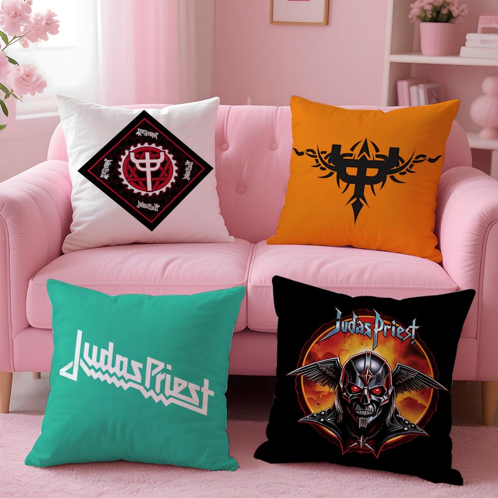 Metal Judas Priest Cushion Cover Cushion Cover Set 4Pcs 50X50 45X45 40X40 Pillowcase Decorative Sofa Home Decor