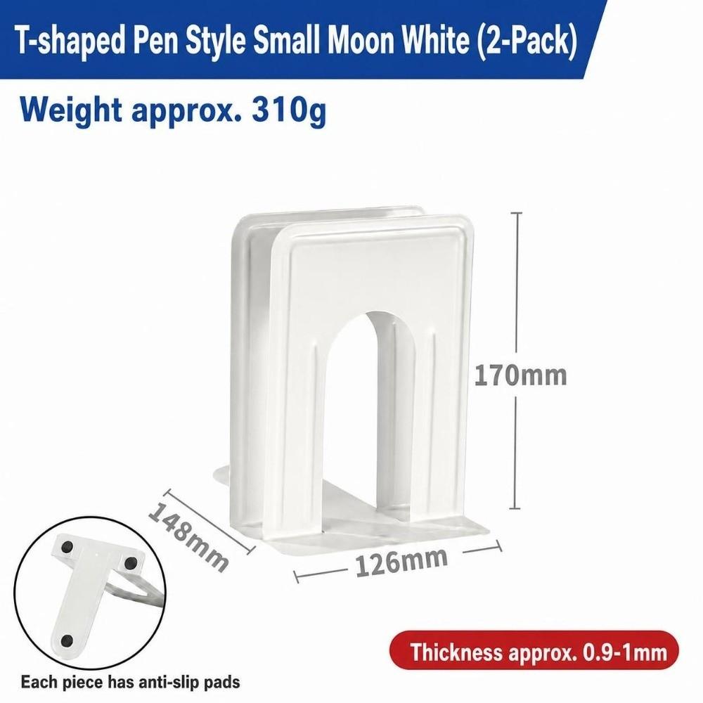 2Pcs Metal Book Supports Round Top Book Stopper Durable Desktop Bookshelf Organizer  Gift