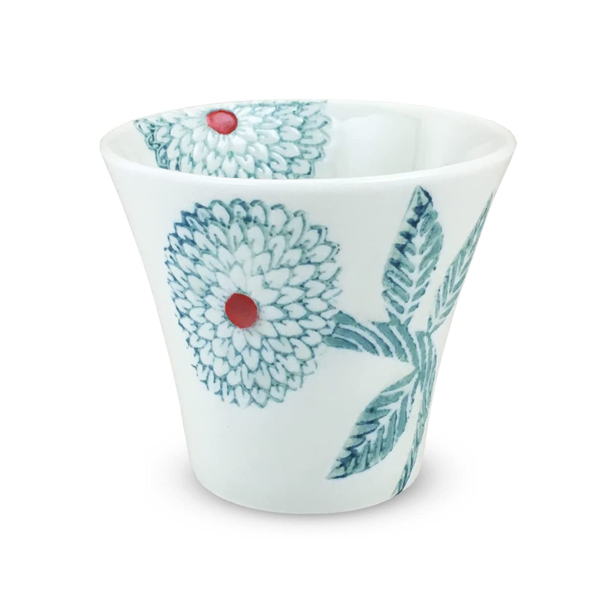 

Kunzangama Teacup Made in Light Blue J-kitchens (Hasami Ware), Japan, 130cc, Dahlia,