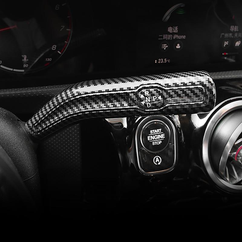 Car Carbon Fiber Pattern Shift Lever Wiper Rod Cover Trim For Mercedes Benz A B CLA GLB GLA Class W177 W247 C118 W118 X247 H247