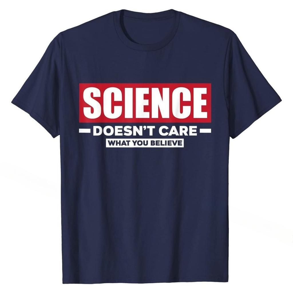 2026 New Science Doesnt Care What You Believe Funny Science Print Tshirt Men Short Sleeved Tops Tshirts Mens Tee