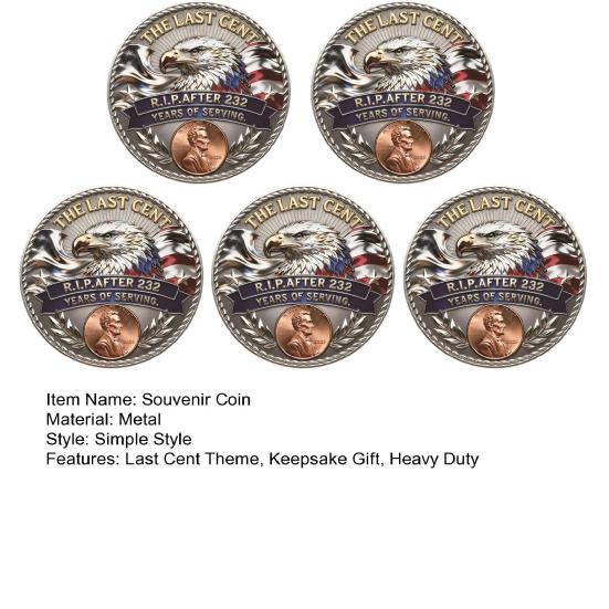 1/2/3/4/5Pcs The Last Cent Collectible Coin American Flag Eagle Final Cent Souvenir Coin Memorial Token History Buffs Collectors Enthusiasts Keepsake