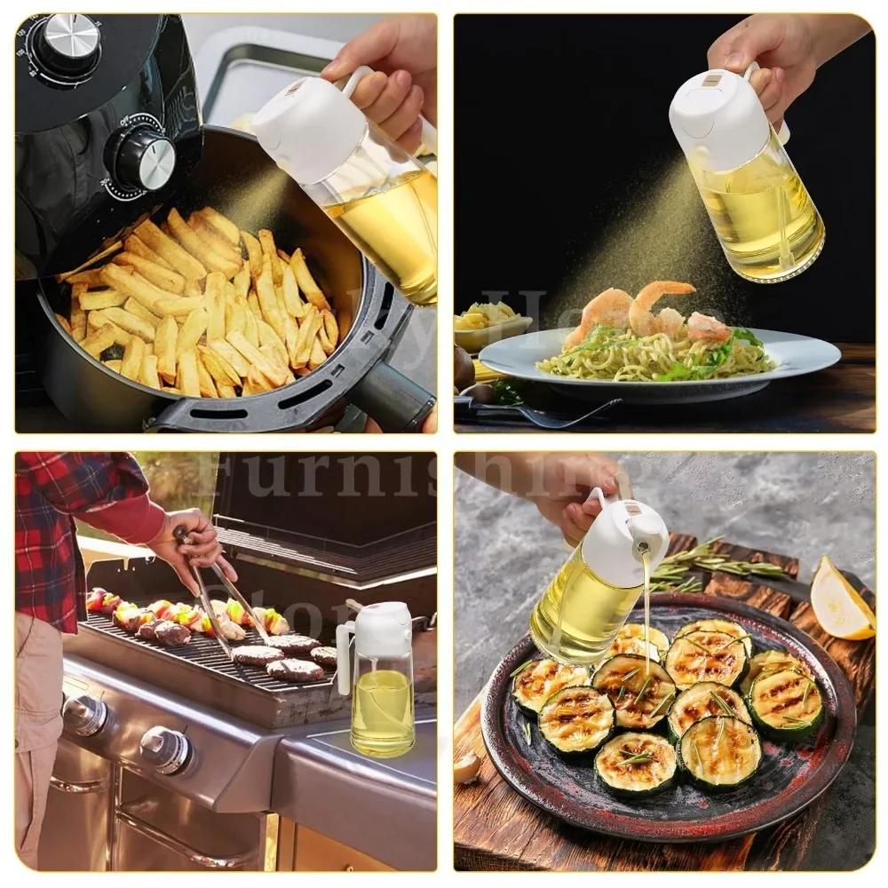 21pc Oil Sprayer Spray for 2 in 1 500ml Oil Sprayer  Pourer Plastic Spray Bottle Kitchen Gadget Sets Accessories Camping BBQ