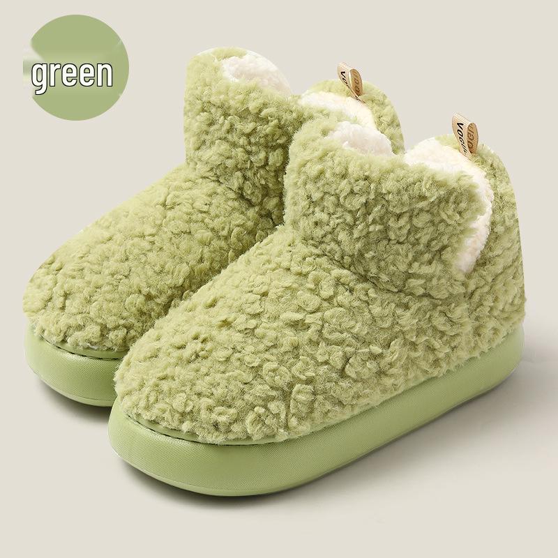 Women's High-Top Waterproof Cotton Slippers - Winter Outdoor Warm Snow Boots with Thick Sole and Plush Lining