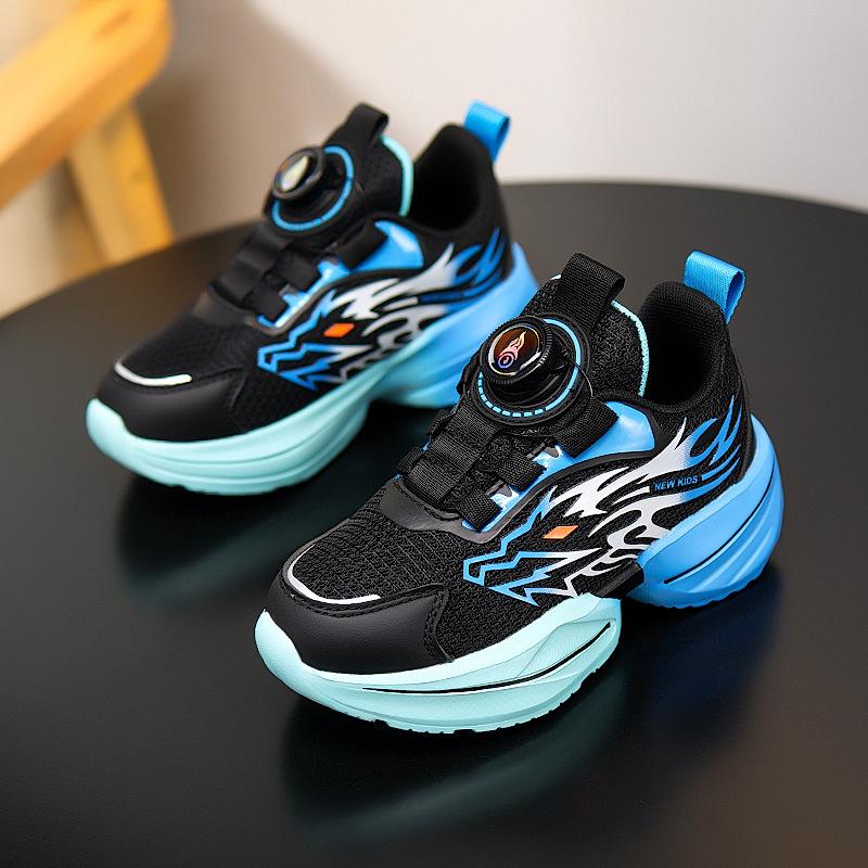 New Boys' Autumn Basketball Shoes - Soft Sole Mesh Running Shoes for Big Kids