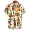 Hawaiian Shirt for Men Mexican Wrestling Print Men's Shirt Streetwear Fashion Summer New Short Sleeve Top Men's Trendy Clothing