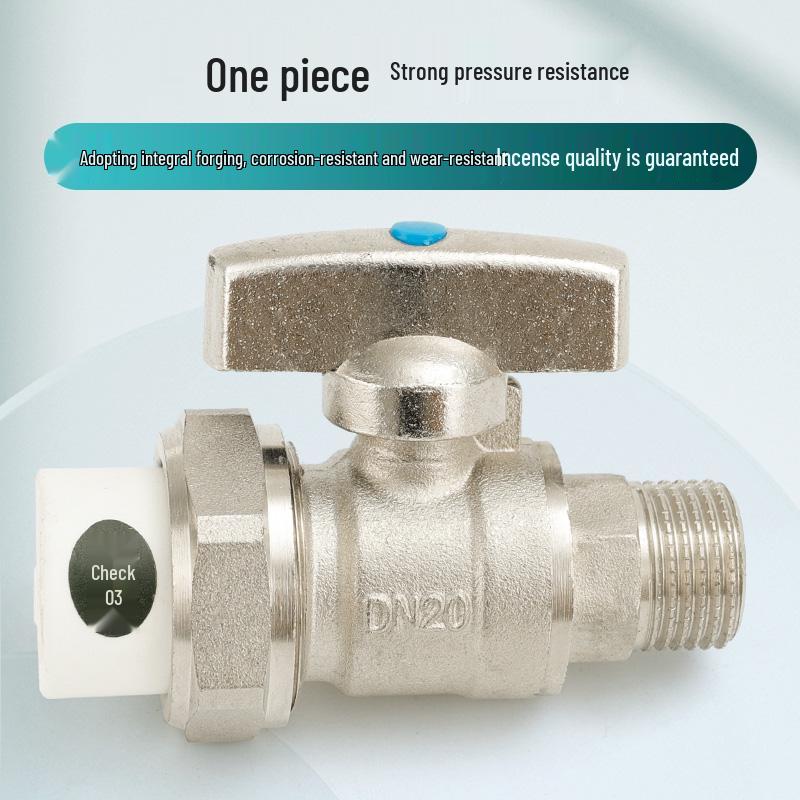 Mosiężny zawór kulowy z gwintem zewnętrznym PPR do domowej instalacji wodnej (4, 6 Punktów, 1 Cal)