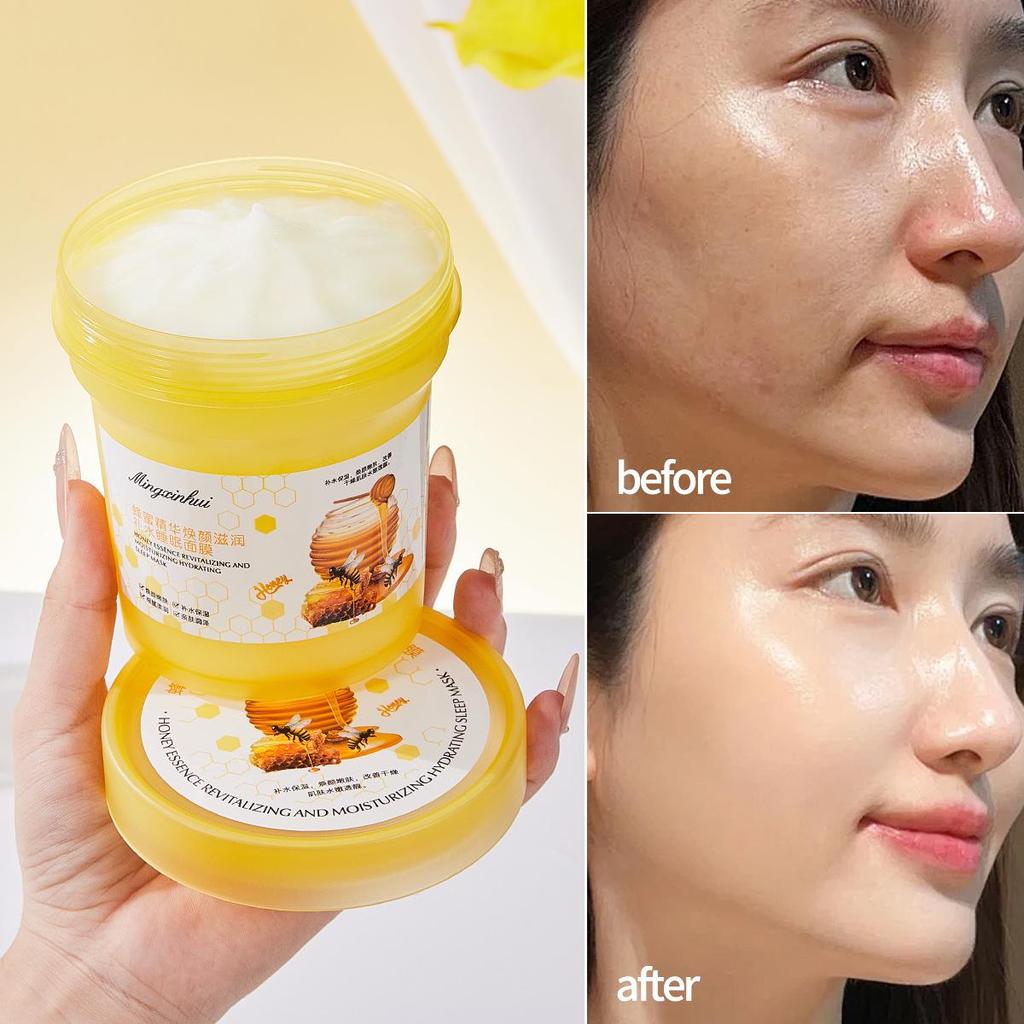 Mingxinhui Honey Essence Rejuvenating Hydrating Sleep Mask: Moisturizes and Refreshes Skin Overnight, No Rinse Needed.