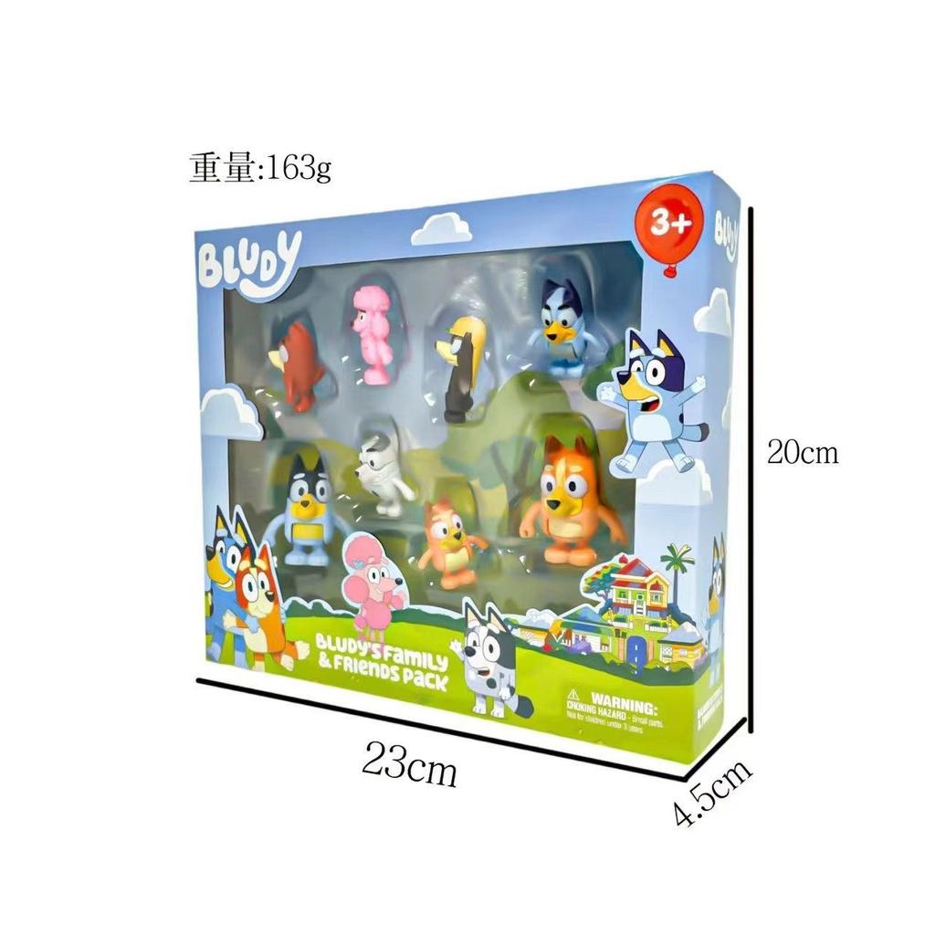 Bluey Family And Friends Action Figures 8 Pack Poseable Collectible Toys Kids Pretend Play Dolls Birthday Gift For Children 3+