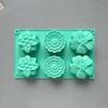 1Pc 6 Cavity Flowers Silicone Mold DIY Handmade Fondant Cake Baking Chocolate Sugar Cake Tool Resin Polymer Clay Making Mould