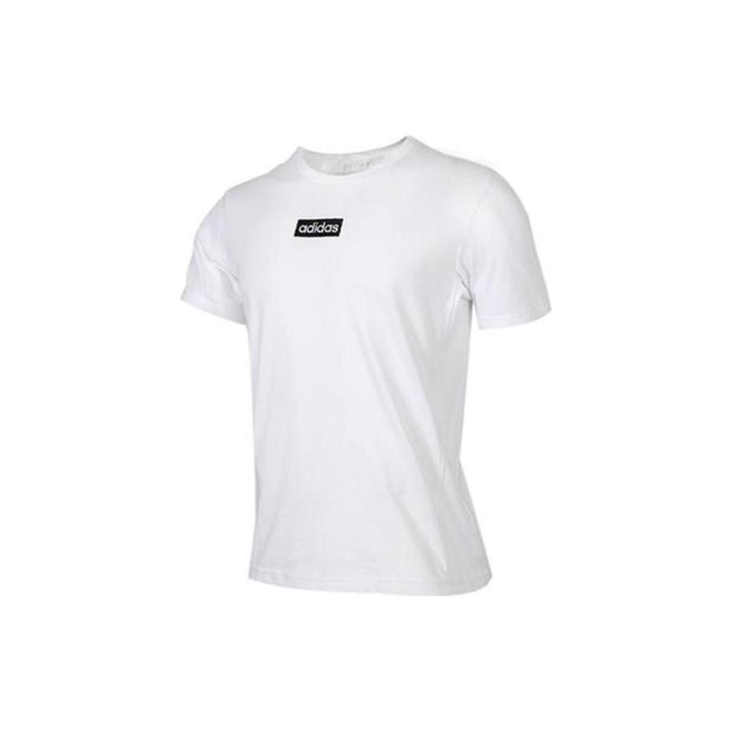 Adidas Letter Logo Print Pullover Round Neck T-Shirt Men Tops White EI4675