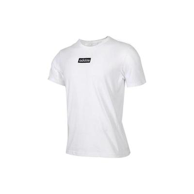 Letter Logo Print Pullover Round Neck T-Shirt Men Tops White EI4675