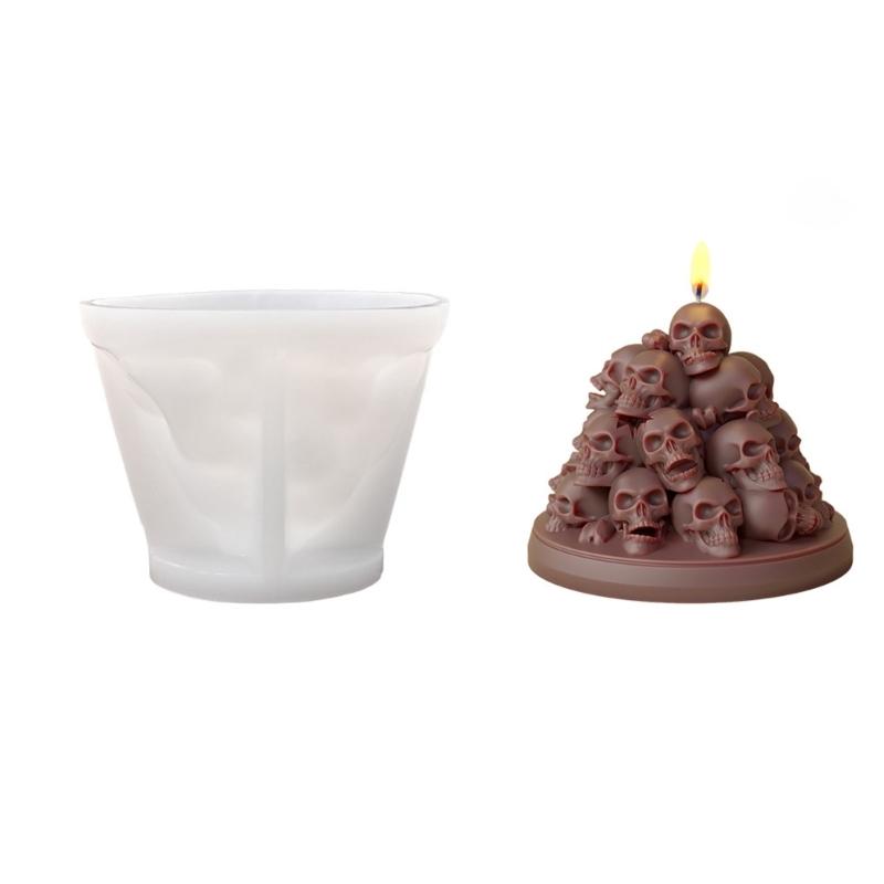 

Силиконовая форма для свечей на Хэллоуин в форме черепа/тыквы для поделок, пищевая, гибкая, многоразовая, инструмент для выпечки и украшения