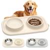 Anti-knockover Double Slow Feeder Bowl Food-grade Puppy Slow Eating Bowl  Small Medium Breed Dogs