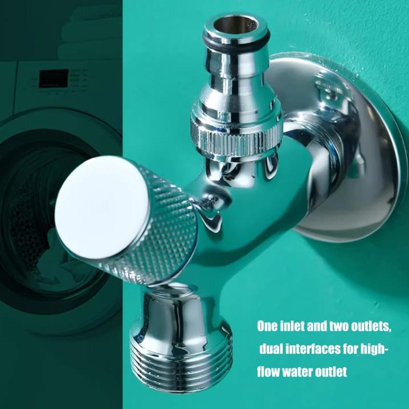 Brass 2 Outlet Angle Valves Strong 1 Inlet 2 Outlet Brass Valves for Flexible Water Flows Control In Bathroom Kitchen