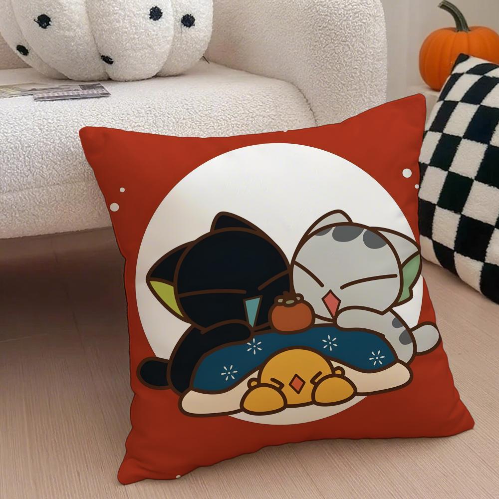 

LLuo Xiao Hei Cushion Cover Linen Pillow Case Soft Breathable Protective Couch Room Decoration 30x30cm