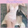 Cartoon Floral Satin Sleepwear Set With Backless Design For Women